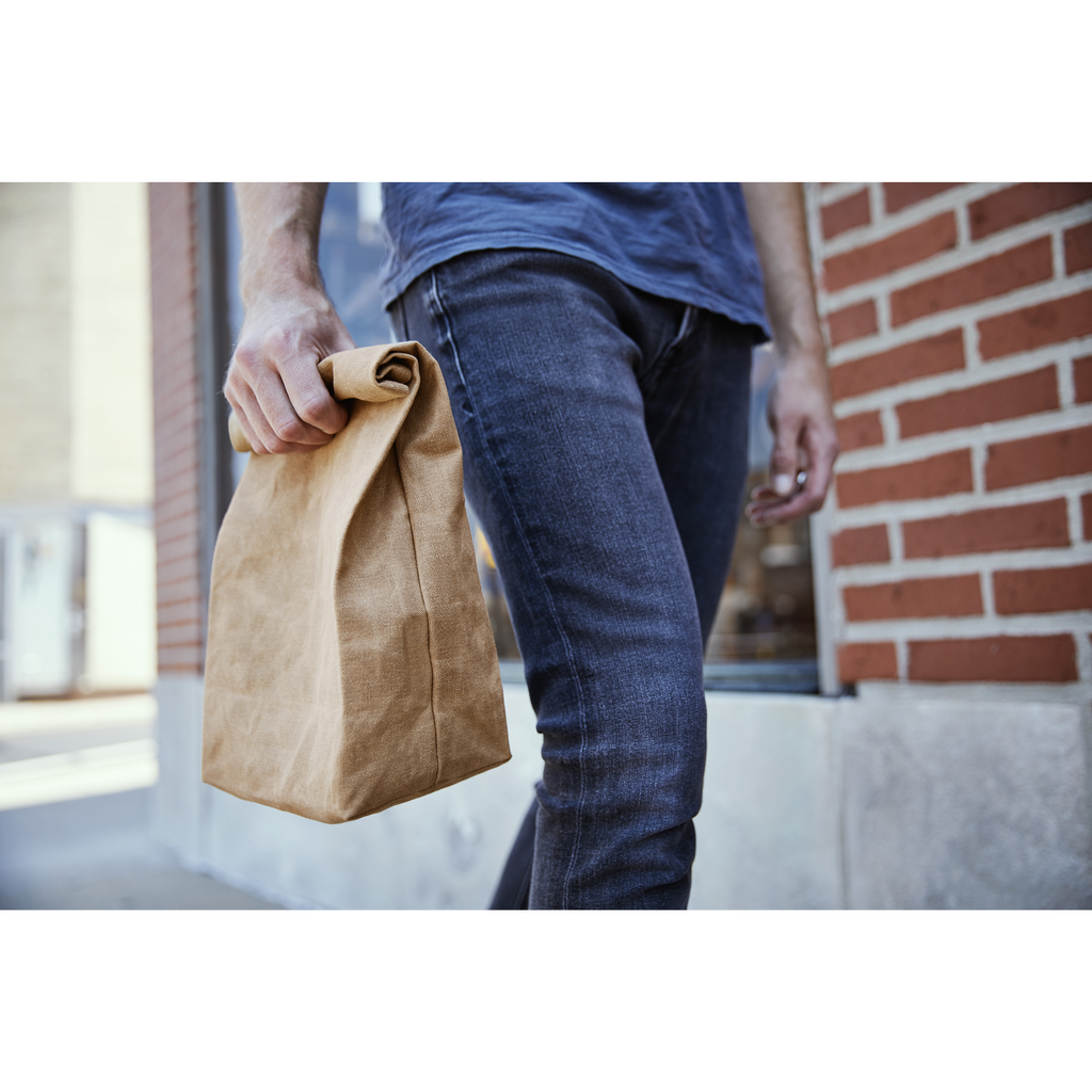 Leather Suede Lunch Bag